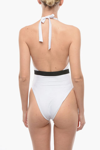 One-piece Swimsuit with Bow on the Neck