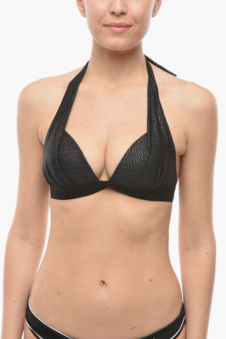 Top Bikini Halter con Motivo All-Over