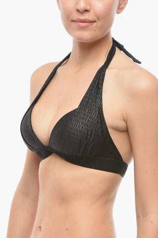 Top Bikini Halter con Motivo All-Over