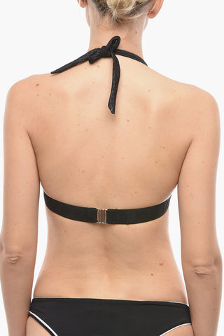 Top Bikini Halter con Motivo All-Over
