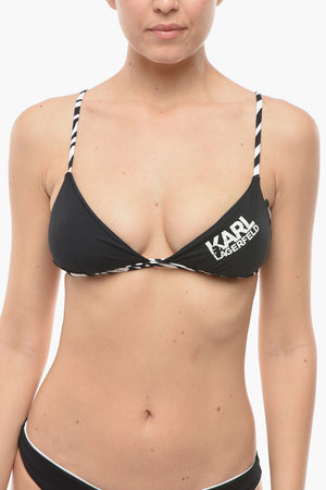Top Bikini a Triangolo con Dettagli Motivo Animalier