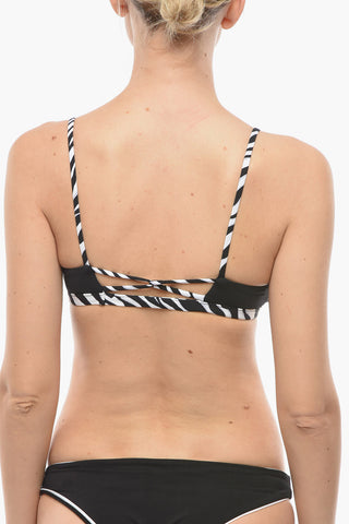 Triangel-Bikini-Top mit Animal-Print-Details