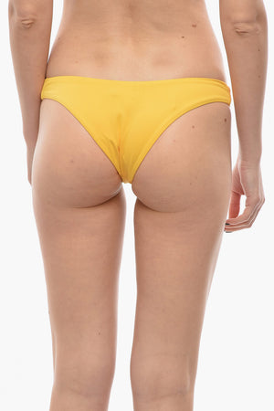 Slip Bikini in Tinta Unita con Logo in Metallo