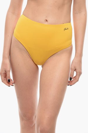 Slip Bikini a Vita Alta in Tinta Unita