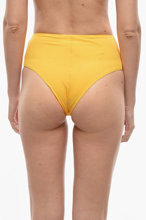 Slip Bikini a Vita Alta in Tinta Unita