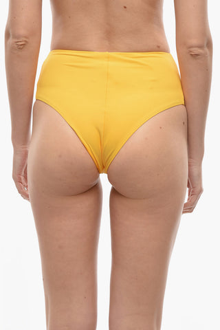 Slip Bikini a Vita Alta in Tinta Unita