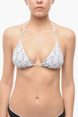 Triangle Bikini Top with Iconic All-Over Print