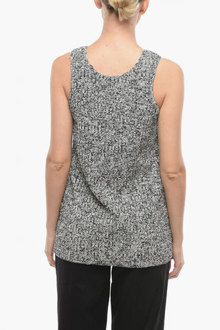 Bouclé Knit Tank Top with Oversize Fit