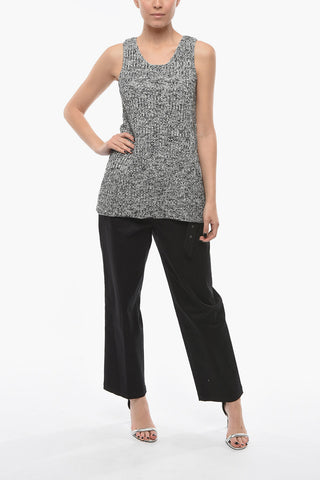 Bouclé Knit Tank Top with Oversize Fit