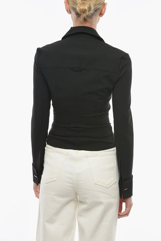 LE SPLASH Stretch Wool PINA Slim Shirt with Chest Pocket