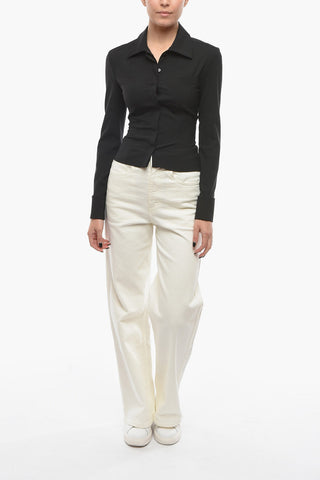 LE SPLASH Stretch Wool PINA Slim Shirt with Chest Pocket