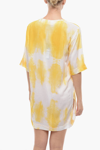 Tie-Dye Effect Swimsuit Cover-up with Side Splits