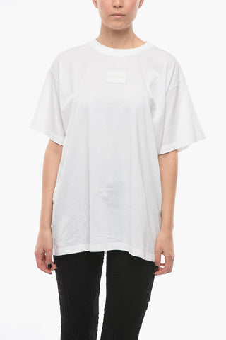 MM6 Oversized T-shirt with Ton-sur-ton Logo Patch