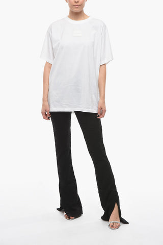 MM6 Oversized T-shirt with Ton-sur-ton Logo Patch