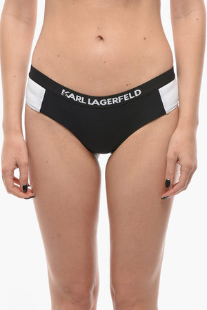 Bikini-Slip SPORT zweifarbig mit elastischem Logobund in der Taille