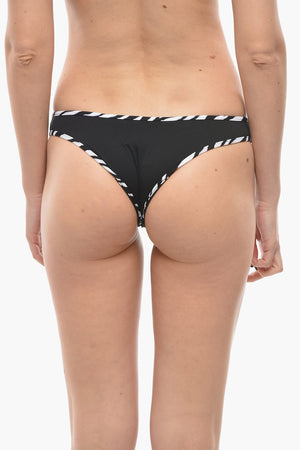 Solid-Color Bikini Briefs with Animal Print Details