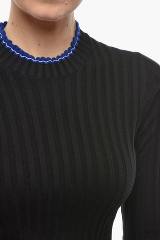 Ribbed Cashmere and Silk Sweather with Elasticated Trims