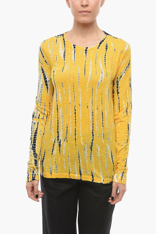 T-shirt a Maniche Lunghe con Effetto Tie Dye