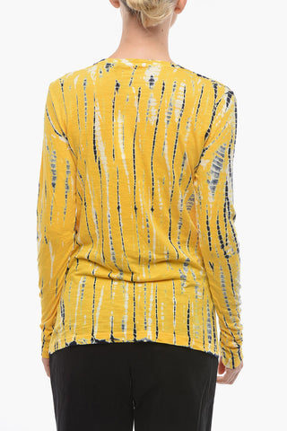 T-shirt a Maniche Lunghe con Effetto Tie Dye
