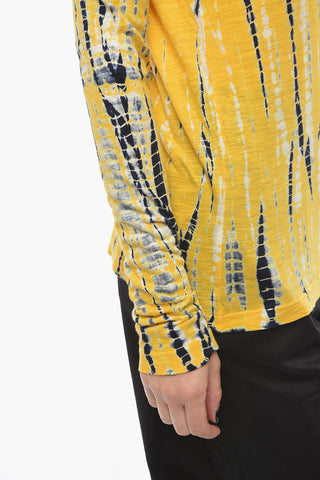 T-shirt a Maniche Lunghe con Effetto Tie Dye