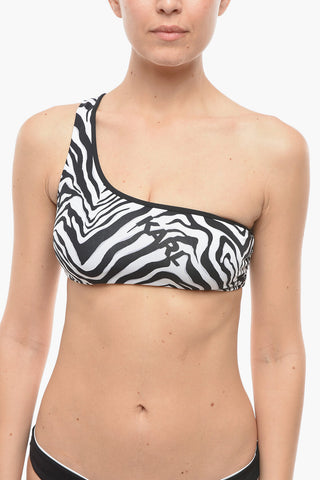 Top Bikini Monospalla a Fantasia Animalier