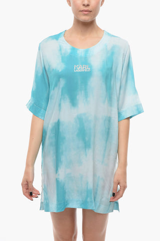 Copricostume Effetto Tie-Dye con Spacchi Laterali