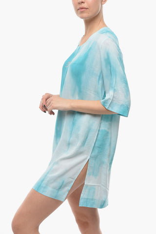 Copricostume Effetto Tie-Dye con Spacchi Laterali