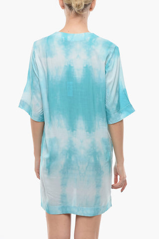Copricostume Effetto Tie-Dye con Spacchi Laterali