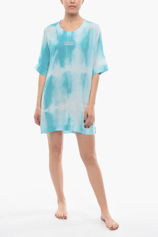 Copricostume Effetto Tie-Dye con Spacchi Laterali