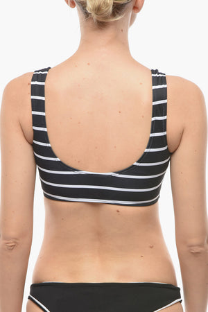 Top Bikini Plunge Bicolore a Righe Awning