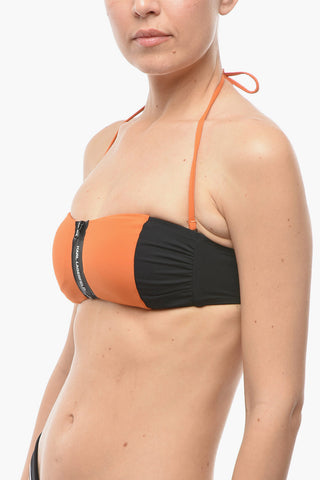 Bandeau Bikini Top SPORT Two-Tone with Zip Closure