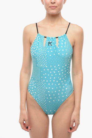 Costume da Bagno Intero con Schiena Scoperta e Dettagli a Contrasto