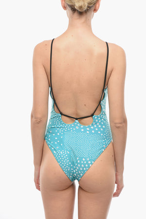 Costume da Bagno Intero con Schiena Scoperta e Dettagli a Contrasto