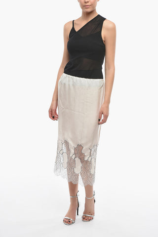 Viscose VENITIA Skirt with Lace on the Bottom