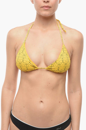 Top Bikini a Triangolo con Stampa iconica All Over