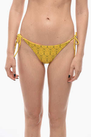 Bikini Briefs with All-Over Iconic Print and Tie Strings