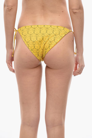 Bikini Briefs with All-Over Iconic Print and Tie Strings