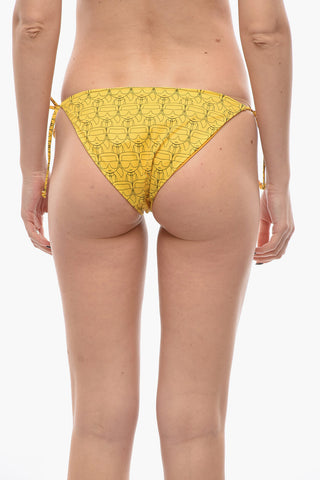 Bikini Briefs with All-Over Iconic Print and Tie Strings