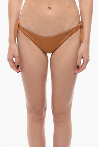 Solid-Color Bikini Briefs with Tie Strings