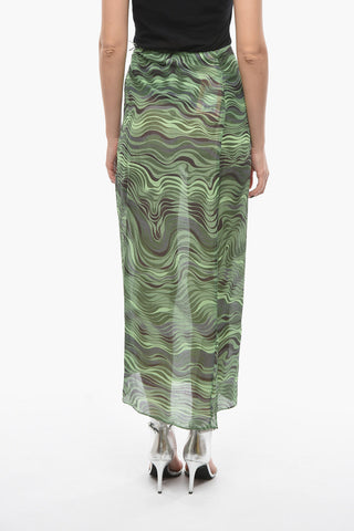 Silk and Linen-blend NILA Pareo with Wave Pattern