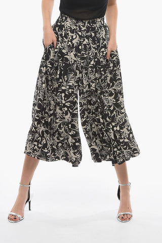 ETOILE Cropped CLOTILDE Trousers with Floral Motif