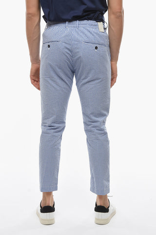 Pantaloni MITTE A Quadri a Una Pince con Lacci a Contrasto