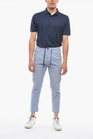 Pantaloni MITTE A Quadri a Una Pince con Lacci a Contrasto