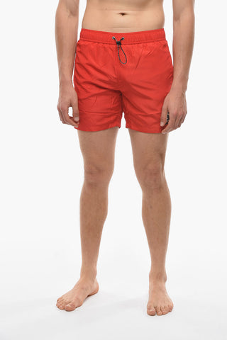 RUE ST-GUILLAUME Solid Color BASIC Swim Shorts with 3 Pockets