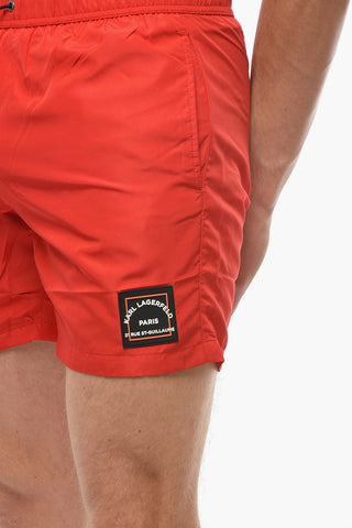 RUE ST-GUILLAUME Solid Color BASIC Swim Shorts with 3 Pockets