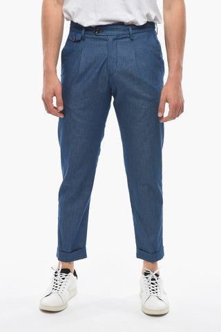 Stretch Cotton RAVAL Pants with Cuffed Hem