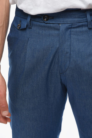 Stretch Cotton RAVAL Pants with Cuffed Hem