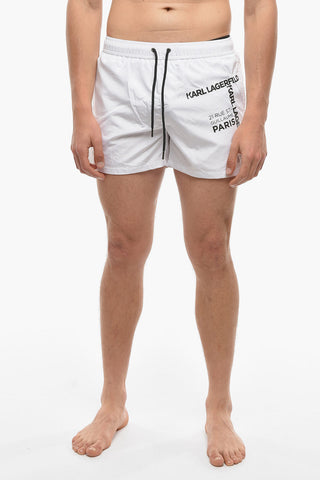 RUE ST-GUILLAUME Swim Shorts with Contrasting Logo Prints