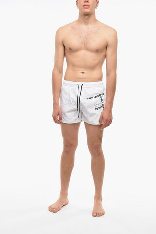 RUE ST-GUILLAUME Swim Shorts with Contrasting Logo Prints
