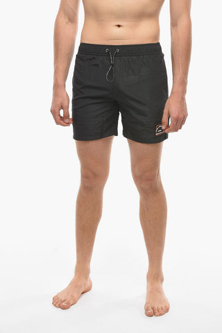 RUE ST-GUILLAUME Solid Color BASIC Swim Shorts with Logoed Laces